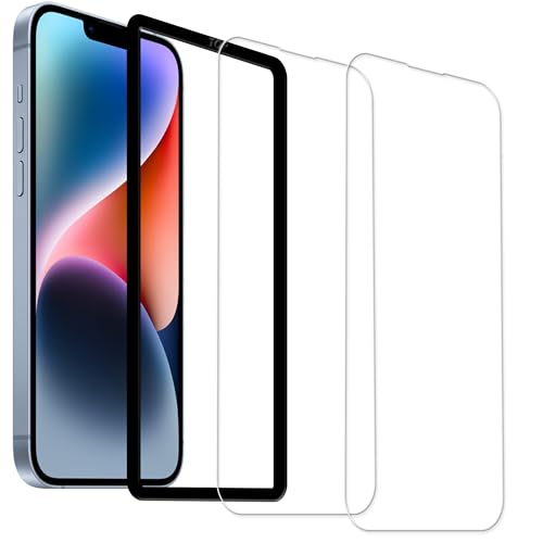 iPhone14 plus フィルム ガラスフィルム 強化ガラス 指紋防止 液晶 保護 フィルム [ (2枚) ガラスフィルム +ガイド枠付き] 送料無料