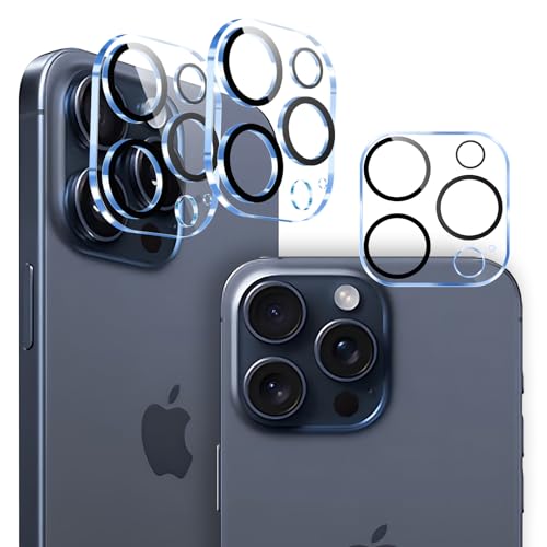 iPhone15 Pro / iPhone15 Pro Max レンズフィルム レンズ保護フィルム 強化フィルム 2.5D ラウンドエッジ 加工 気泡無し 薄型 装着簡単 耐衝撃 高硬度 高透過率 気泡ゼロ 撥水撥油 指紋防止 飛散防止 貼り付けやすいキット付き 3枚セット 送料無料