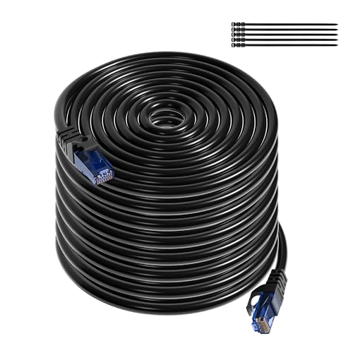 LANケーブル 50M CAT6 イーサネットケーブル 屋外用 2重被覆 インターネットケーブル ロング 1.0Gbps 250MHz カテゴリ6ネットワーク接続線 UTP 屋外lan配線 難燃性 耐候性 抗UV 防水 直接埋葬 家庭 業務用 長い