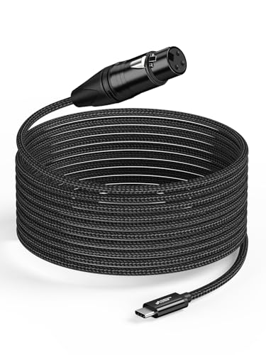 XLR to USB C 3M ，XLR メスto USB Type C専門録音オーディオ変換ケーブル マイクから携帯電話 (スマホン) /ラップトップ/タブレット等へ変換 Windows Macos iOS Android Linux Unix シュールPGA 58等に適応 3メートル/ブラック 送料無料