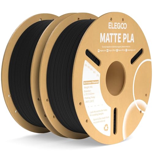 マット PLA フィラメント 1.75mm マットブラック2KG 3D プリンター用フィラメント 寸法精度±0.02mm ほとんどの3Dプリンターに (1KG/カーボードスプール 2.2 lbs)