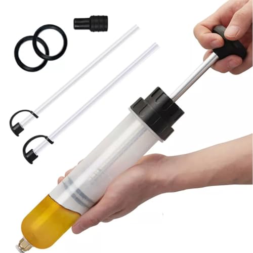 500ml シリンジ型 車 オイルポンプ 手動式 オイルシリンジ エアー抜き ＆ 液体抽出 オイル 吸引ポンプ ブレーキ液 クーラント 交換シリンジ 自動車用 オイル抽出 シリンジキット (500ML)