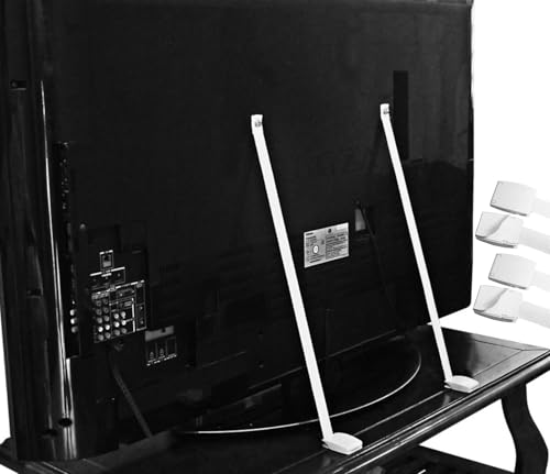 テレビ 転倒防止ベルト 耐震ベルト [ 穴あけ不要 ] 転倒防止ベルト パソコン 液晶テレビ保護用品 テレビ 家具転倒防止 地震対策 防災グッズ クランプ式 壁固定落下防止 [日本語インストールマニュアル付属] (ホワイト[2台]) 送料無料