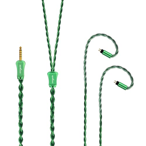 リケーブル 2Pin 0.78mm ケーブル イヤホン HIFI音質 4芯 銀メッキ単結晶銅 Litz編み込み構造 SHUOER CONDUCTOR SINGER SOLOIST EJ07 TAPE PRO などに適合する ストレート型 4.4mm
