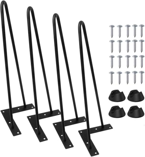 テーブル 脚 アイアンレッグ diy 机 脚 アイアンテーブル脚 4本セット 40cm デスク 家具の足 16インチ 机 足 パーツ 滑り防止 ブラック