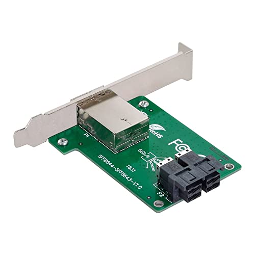 Mini SAS 固定ディスク SFF-8644 - 内部的SAS 固定ディスク SFF-8643 PCBA 刃針アダプタ デュアル界面 ロープロファイルブラケット付き添い人