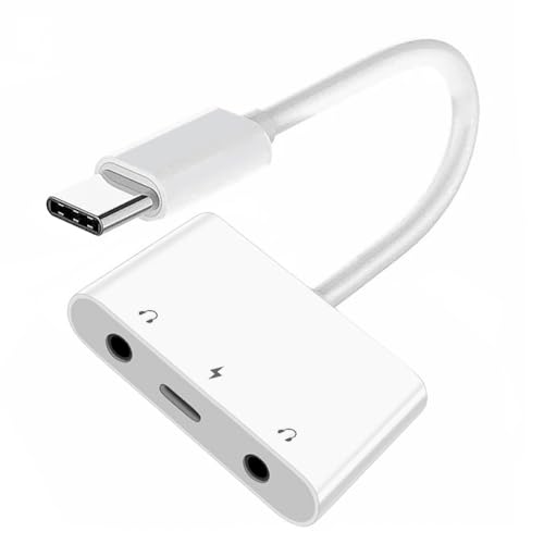 Type C USB-C - デュアル 3.5mm オーディオ AUX MIC サウンドカード PD電源充電アダプター付き ノートパソコン タブレット 携帯電話に対応 送料無料
