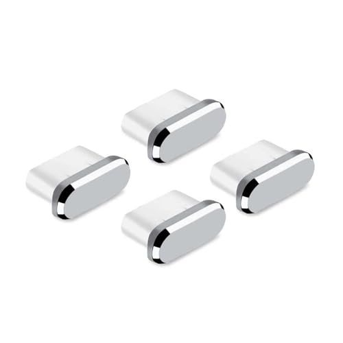 Type C キャップ コネクタカバー 携帯Type C充電穴キャップ アルミ製 超耐久性 防塵 保護 防塵カバー スマートフォン用 4個入り (シルバー) 送料無料