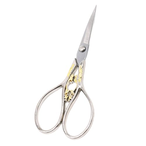 手芸バサミ 花柄 110mm カットワークはさみ コンパクト 切れ味鋭い アンティーク調 ステンレス つまみ細工 手芸 糸切り パッチワーク 布切り 洋裁 裁縫道具 (C) 送料無料