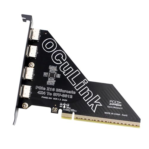 PCI-Express 4.0 16x PCIE 取り外し可能 4つのOculink SFF-8612 SFF-8611 VROC Raid0 外部アダプター U.2 SSD eGPU 外部グラフィックカードドック用 送料無料