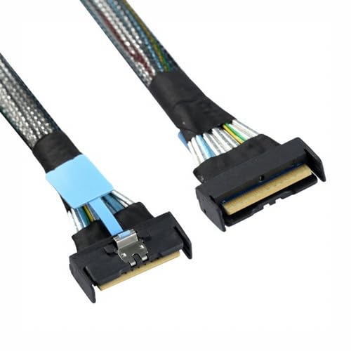 PCI-E 5.0 Mini Cool Edge IO MCIO STR PCI-E 8i 74ピン オス - MCIO 74ピン オス 延長ケーブル 50cm 送料無料