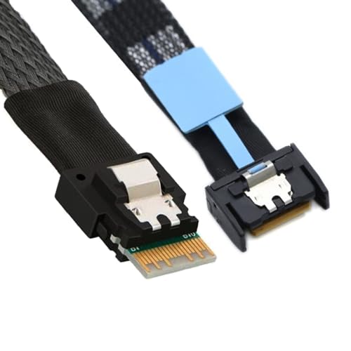 PCI-E 5.0 Mini Cool Edge IO MCIO PCI-E 4i 38いの一番 牡 - SFF-8654 か細い伝達ルート 4X エクステンダーケーブル 50糎 貨物輸送無料