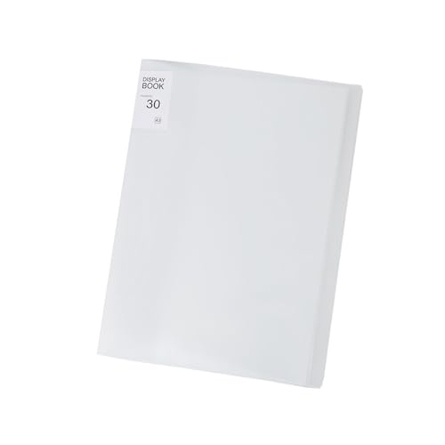 A3 クリアファイル a3ファイル 30ページ 縦入れ ダイアモンドアート 書類 収納 防撥水 (ホワイト)