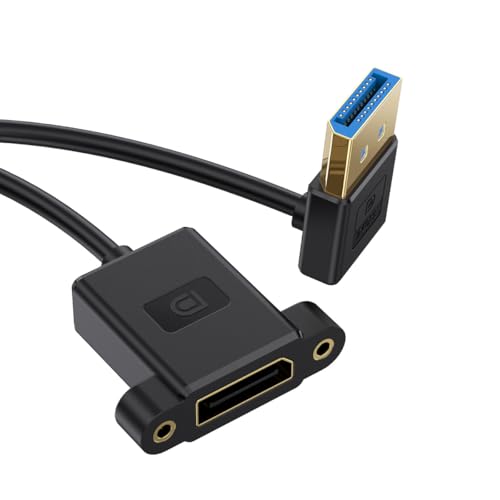 ディスプレイポート ケーブル 極細ダウンアングル DisplayPort 1.4 DP オス - メス延長ケーブル 8K 60hz 4K 144hz デスクトップ ノートパソコン モニター グラフィック カード用 30cm 送料無料