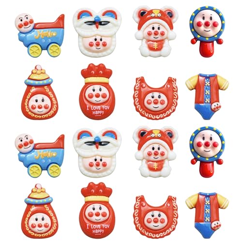 デコパーツ レジン 封入パーツ ホイップデコ 装飾部品 部品 傷のないシール 樹脂製 かわいい 携帯ケース装飾 DIY 手動用 16pcs 送料無料