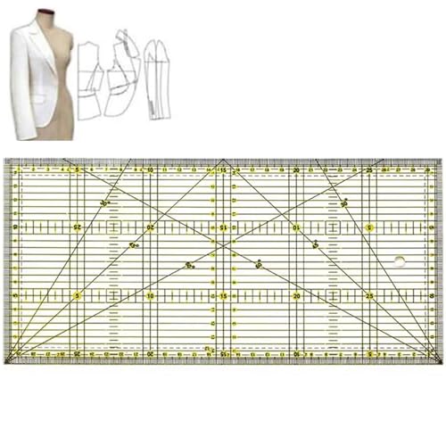 手縫い糸 縫製定規 パッチワーク定規 30*15cm アイロン定規 測定ツール アイロン定規 裁縫道具 手芸道具 DIYソーイング用品 洋裁や衣装デザイン 製図用テンプレート 送料無料