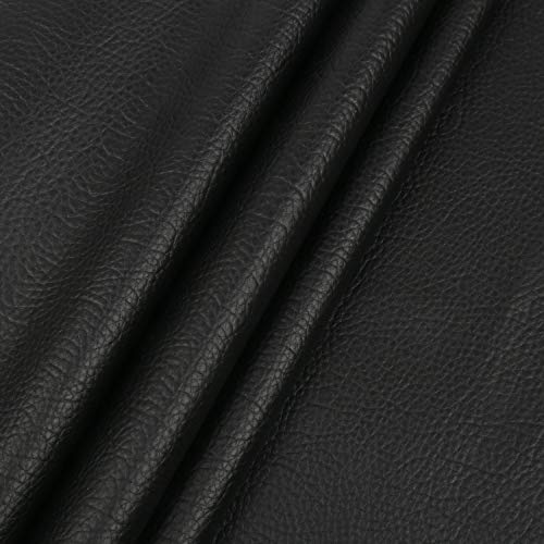 合皮 生地 ソフト 人工レザー DIY かばんの作りに 手芸材料 pvc leather ライチ紋 幅135cm (1M 黒色)