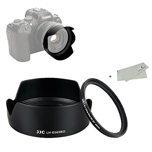 キャノン ES-65B 互換 花形 レンズフード と UVフィルター キット Canon RF 50mm F1.8 STM レンズ 適用 Eos R5 R6 R RP Ra 対応 レンズクロス 付き