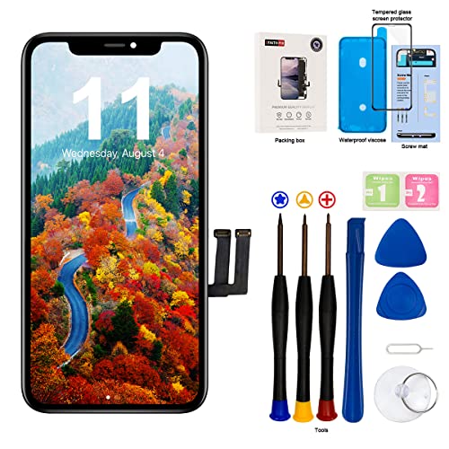 iPhone 11 LCDスクリーン交換用6.1インチフレームアセンブリLCDディスプレイと修理ツールキット付き3DタッチスクリーンデジタイザーA2111 A2223 A2221防水粘着強化ガラス付き