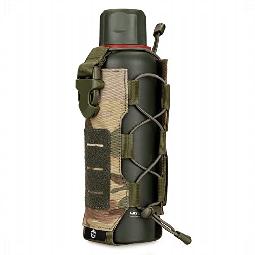 水筒ポーチ ペットボトルホルダー ツールバッグ EDCポーチ 多機能 300ml-850mlボトル対応 トランシーバー マガジン収納可能 調節可能 Molleモール対応 タクティカル CP迷彩 送料無料画像