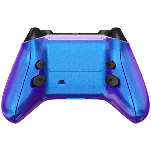 XboxシリーズX / S コントローラー バックシェル サイドレール 背面ボタン プログラム可能 リマップ キット Xboxコアコントローラー Model 1914 カメレオンパープルブルー 互換品 代替品 送料無料
