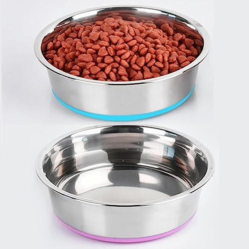 食器 ボウル 犬 猫 ステンレス 滑り止め ドッグディッシュ ドッグボウル キャットボウル 水 フード ペットボウル 犬猫用 安全 掃除しやすい 18CM (950ML) 2個