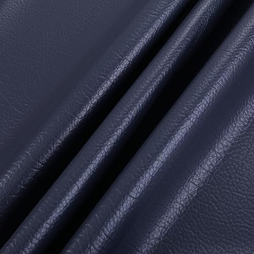 合皮 生地 ソフト 人工レザー DIY かばんの作りに 手芸材料 pvc leather ライチ紋 幅135cm (0.5M ブルーブラック) 送料無料