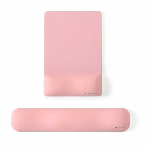 リストレスト マウスパッド セット 手首置き PU素材 人間工学デザイン 疲労低減 長時間操作のサポート 低反発クッション 体圧分散性能 手首痛み緩和 肌に刺激なし 底面に滑り止め(ピンク)KM69