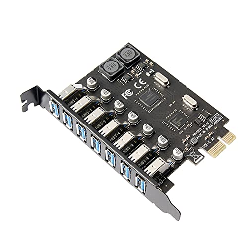 7ポート PCI-E 1X 7 USB 3.0 ハブ PCI Express 拡張カードアダプター 120mm PCI-Eスロットブラケット付き