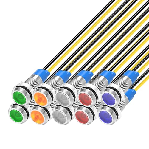 6mm 110V-220VAC LED 防水インジケータライト パイロットライトシグナル インジケータ（緑 / 黄 / 赤 / 青 / 白，5色） 送料無料