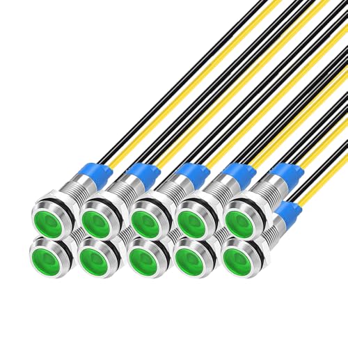 6mm 110V-220VAC LED 防水インジケータライト パイロットライトシグナル インジケータ（グリーン） 送料無料