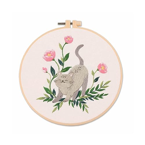 刺繍 ししゅうキット セット 初心者セット DIY刺しゅう 手作り 手工芸品 説明書付き かわいい (猫03) 送料無料