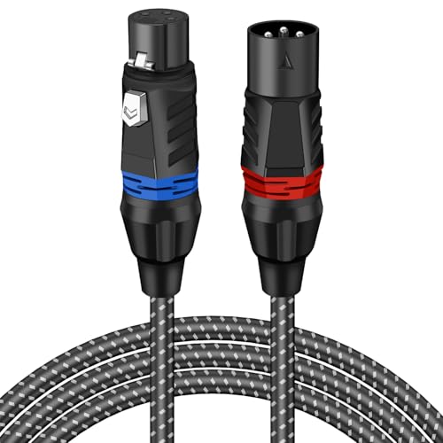 マイクケーブル 3M XLRケーブル キャノンケーブル マイク 延長 3ピンXLR オス-メス XLRバランス接続 マイク録音用 プロ録音 コンデンサマイク AVアンプ スピーカー等の録音デバイスに (編組 3m)