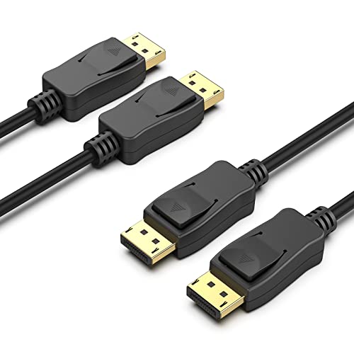 Displayport ケーブル 1.8m DisplayPort-DisplayPort ケーブル 4K @ 60Hz 2K @ 144Hz DP-DPオス-オスケーブル 金メッキコード をサポートし Lenovo Dell HP ASUSなどに対応 [2個]