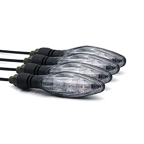 LEDライト バイク オートバイ 汎用 ミニ 防水 高輝度LED ステアリングランプ ターンランププ (クリアレンズ 四個)
