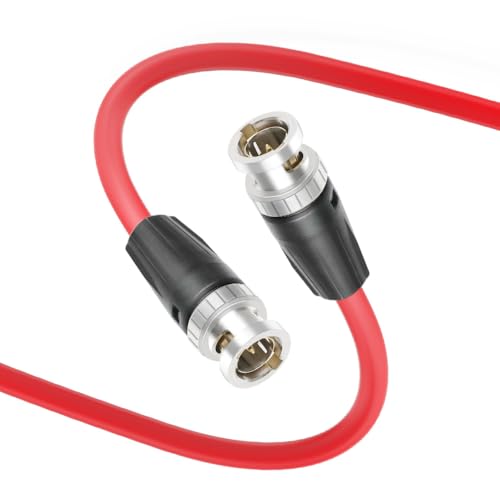 12G HD SDI ビデオ同軸ケーブル BNCオス-オス 4Kビデオカメラ用 (赤1M) 送料無料