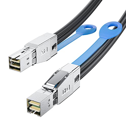 12Gbps Mini SAS HD SFF-8644 to SFF-8644 ケーブル NVMeエンクロージャー / ストレージアレイ SAN & JBOD 100オーム 0.5m 送料無料