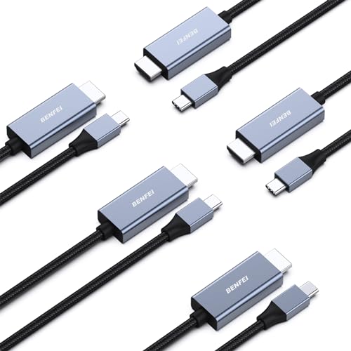 USB Type C HDMI 有線テレビ 5本仕かける 1.8m 4K@60サイクル UHDさし画最終生産物]印字機C to HDMI うつり変わりアダプター 軽銀外殻 ナイロン編組 Thunderbolt 3 / 4 取り替えっこ iPhone 15 Pro / Max MacBook Pro / Air 2023 iPad Pro iMac S23 XPS 17 ケーブル-パソコン・周辺機器-PCアクセサリー