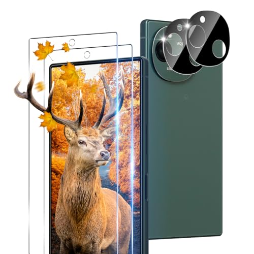 送料無料 AQUOS R9 ガラスフィルム 2枚 AQUOS R9 SH-51E フィルム + 2枚 カメラ保護フィルム アクオス R9 強化ガラス 全面 保護フィルム 高透過率 3D Touch厚さ0.26超薄型 飛散防止 高感度 耐衝撃 指紋 汚れ防止 ゼロ気泡 ラウンドエッジ加工
