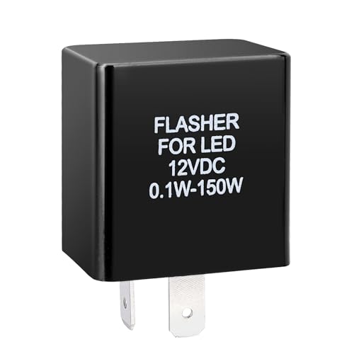 ウインカーリレー 電子ウィンカー フラッシャーリレー 12VDC 0.1W-150W 2ピン LEDウィンカー / オートバイLEDウィンカーインジケーターフラッシャーリレー / LEDライト用ウィンカーフラッシャー (1)
