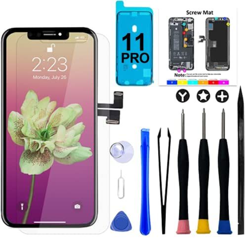 iPhone 11 Pro LCD 液晶パネル 画面交換キット - 5.5インチ 3Dタッチ- 修理工具と保護フィルム付き 送料無料