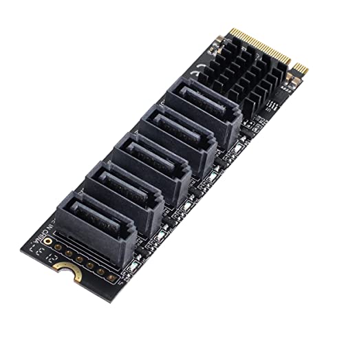 NGFF NVME M-Key PCI Express - SATA 3.0 6Gbps 5界面 アダプタ 変換器 捉え所のない運転取りひろげる歌留多 JMB585 2280 Black M-key to 5 SATA 貨物輸送無料
