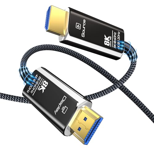 HDMI有線テレビ 8K HDMI グラスファイバー 有線テレビ 30M 超弾丸道路 48Gbps HDMI 2.1 有線テレビ ナイロン編み 8K@60サイクル 4K@120サイクル / 144サイクル HDCP Dolby Atmos グラスファイバー hdmi なおなお書き5 / なおなお書き4 / Xbox / AppleTV / マイコン万覚え帳など相応う