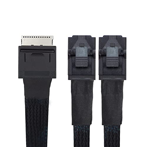 50cm OCuLink PCIe PCI Express SFF-8611 8 x 8チャネルからデュアルSFF-8643 HD 4 x SSDデータアクティブケーブル｜LAVETT