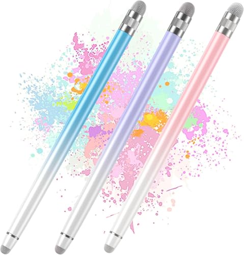 タッチペン スタイラスペン 高感度 高精度 タブレット ペン iPhone iPad Androidタブレット Samsung Galaxy Microsoft Surfaceに適しています すべてのタッチスクリーンと互換性があります (ブルー / パープル / ピンク) 送料無料