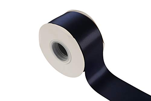 リボン サテンリボン シルキーサテンリボン 横長50mm シルキー両面サテンリボン 縦長22m # ダークブルー