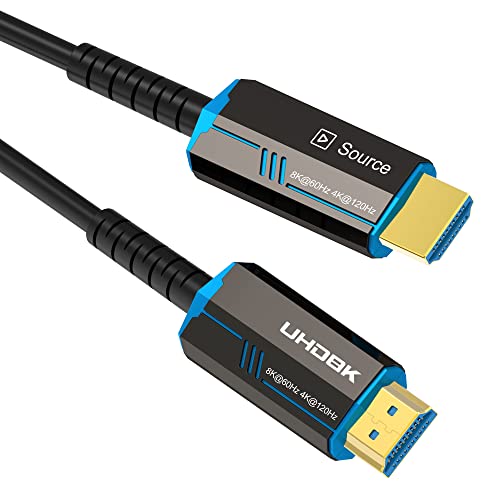 光ファイバーHDMI 2.1ケーブル 10M 8K@60HZ 4K@120Hz 48Gbps 3D eARC 超高速伝送 Ultra HDR CEC EDID HDCP2.2 をサポート (10M)