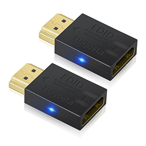 HDMI ダミープラグ 4K HDMI EDID エミュレーター パススルーアダプター カプラー コンピューターモニタープロジェクタービデオスプリッタースイッチ KVMエクステンダー AVレシーバー 3840x2160@60Hz 2P