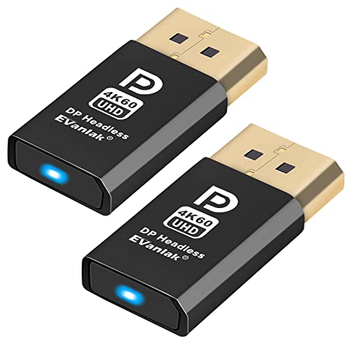 DisplayPort ダミープラグ 仮想 ディスプレイ ヘッドレス ゴースト ディスプレイエミュレータ PC DP ダミープラグ ヘッドレス 1080@120Hz-3840x2160@60hz FHD-2パック 送料無料
