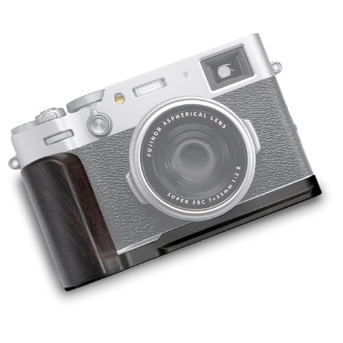 FUJIFILM 富士 X100VI カメラ カメラグリップ ハンドグリップ L型 クイックリリース プレート 精巧 仕上げ 高品質 レトロ 天然 木製ハンドル (紫光黒檀黒板)｜LAVETT
